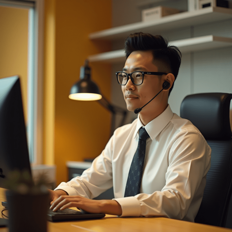 Klientų aptarnavimo specialistas padeda klientui, demonstruodamas profesionalumą ir mandagumą.