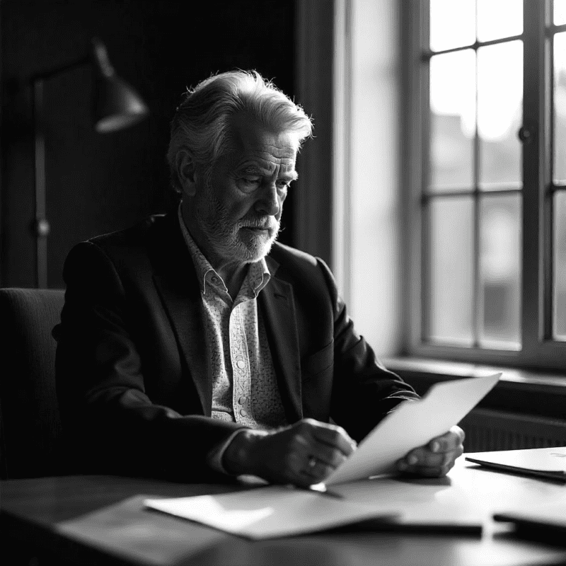 Verslo profesionalas analizuoja finansinius duomenis krizės metu.