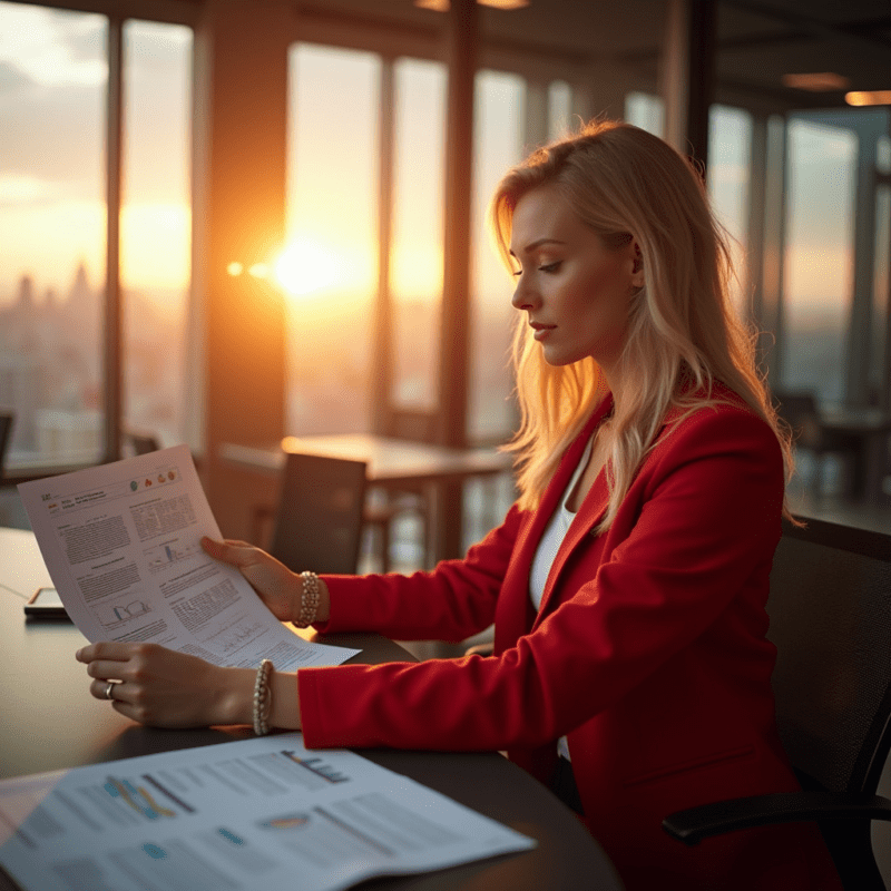 Verslininkas analizuoja mokesčių ir apskaitos dokumentus.