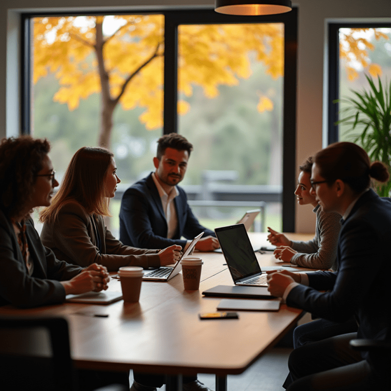 Verslo profesionalai diskutuoja apie etikos ir socialinės atsakomybės principus.